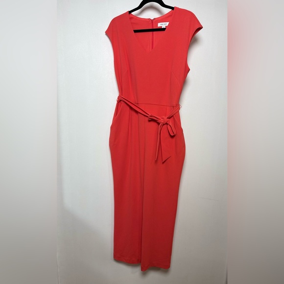 Nine West Coral Wide Leg Jumpsuit with Belt Size 10 - Picture 9 of 13